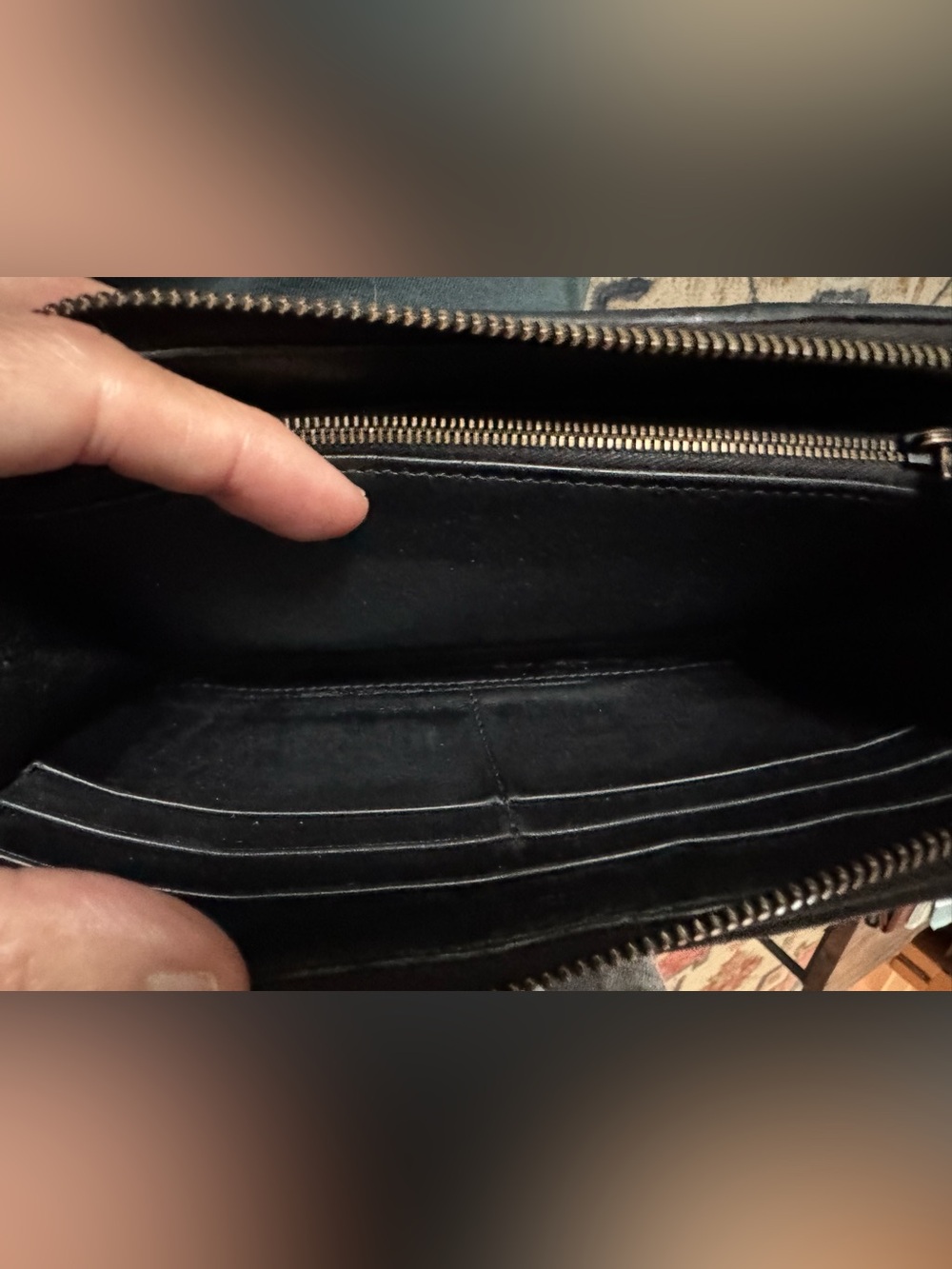 Rare Bottega Veneta Intrecciato Mixed Weave Black Leather Zip Wallet Vintage - Picture 8 of 14